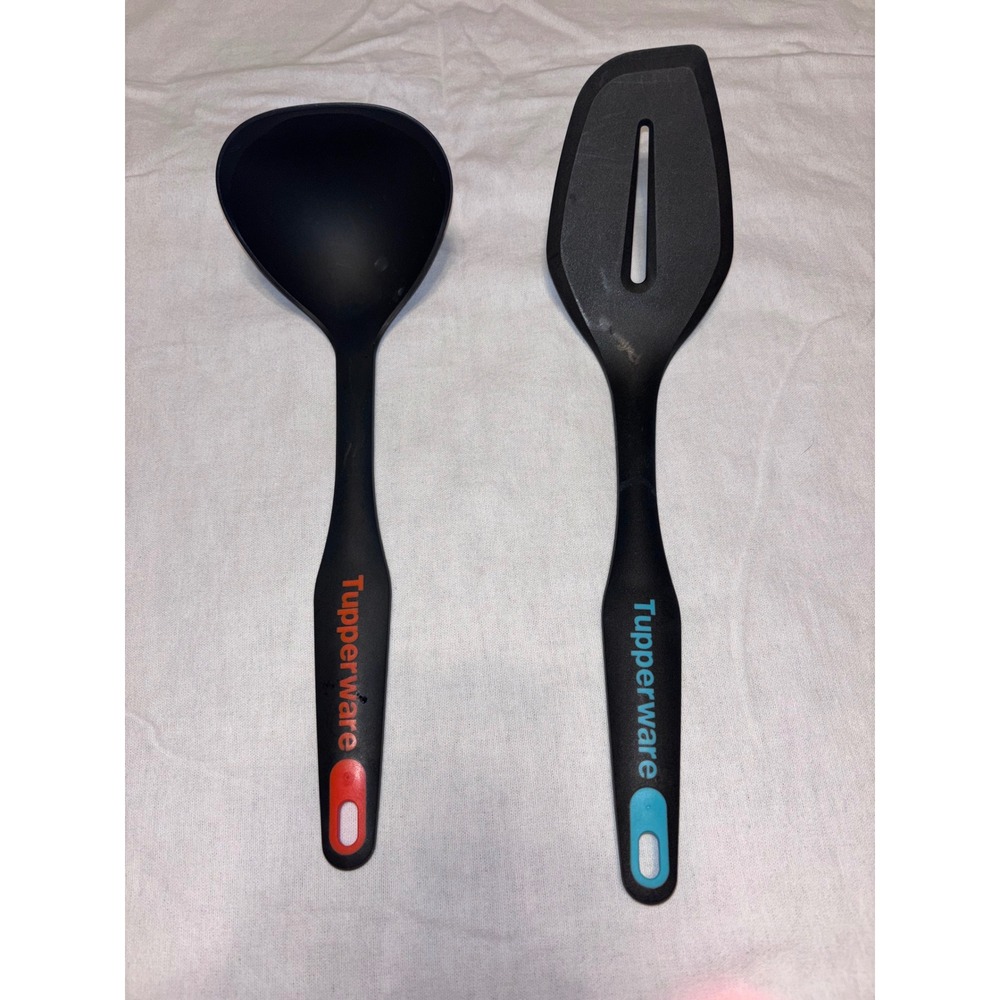 Tupperware 2-Piece Kitchen Utensil Set Ladle & Slotted Spatula